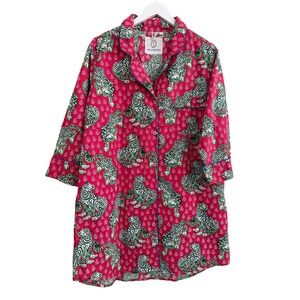 Printfresh Vibrant Pink and Green Elephant Pajama Top